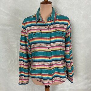 Tasha Polizzi Southwestern Serape Print Snap Front Shirt L
